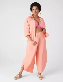 Gauze Split-Leg Beach Pant -Cheap Form & Fabric Fashion Store 400038 0000009632 alt1