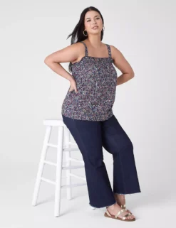 Smocked-Neckline Tank -Cheap Form & Fabric Fashion Store 400059 0000107516 alt2