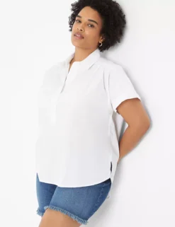 Cheap Form & Fabric Fashion Store 10 Short-Sleeve Collared Popover Blouse