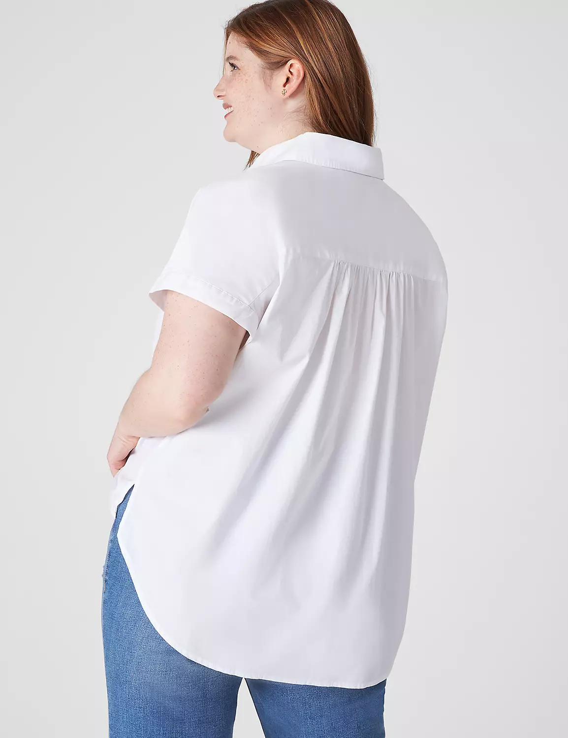 Short-Sleeve Collared Popover Blouse 2 Short-Sleeve Collared Popover Blouse - Image 2