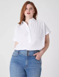 Short-Sleeve Collared Popover Blouse 6 Short-Sleeve Collared Popover Blouse -Cheap Form & Fabric Fashion Store 400084 0000007780 alt1