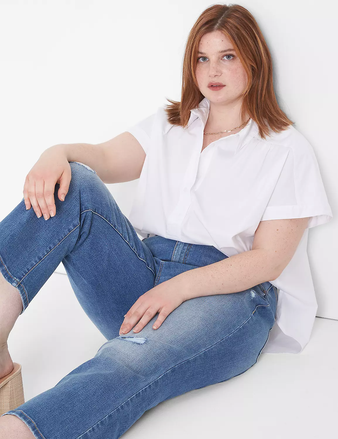 Short-Sleeve Collared Popover Blouse 4 Short-Sleeve Collared Popover Blouse - Image 4