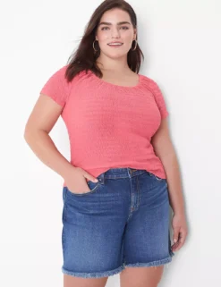 Fitted Crop Cap-Sleeve Top -Cheap Form & Fabric Fashion Store 400134 0000000160 alt1