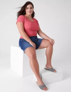 Fitted Crop Cap-Sleeve Top -Cheap Form & Fabric Fashion Store 400134 0000000160 alt3