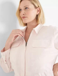 Collar Zip-Front Jumpsuit -Cheap Form & Fabric Fashion Store 400184 0000009202 alt1