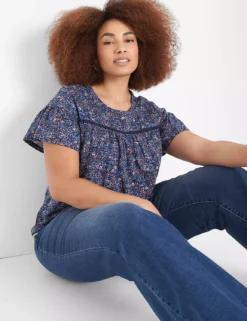 Crew-Neck Yoke-Trim Tee -Cheap Form & Fabric Fashion Store 400202 0000107516 alt2