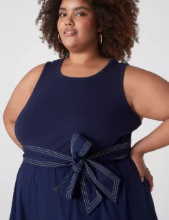 Crew-Neck Knit & Woven Midi Dress -Cheap Form & Fabric Fashion Store 400212 0000028161 alt1