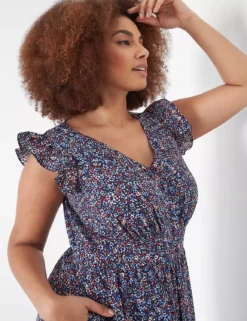 Flutter-Sleeve Button-Front Maxi Dress -Cheap Form & Fabric Fashion Store 400216 0000107516 alt1