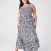 Smocked-Bodice Maxi Dress