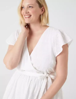 Flutter-Sleeve Eyelet Maxi Dress -Cheap Form & Fabric Fashion Store 400218 0000007780 alt1