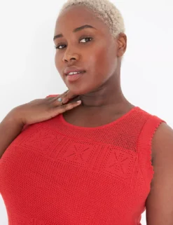 Flutter-Sleeve Crochet Sweater Dress 5 Flutter-Sleeve Crochet Sweater Dress -Cheap Form & Fabric Fashion Store 400226 0000001653 alt1