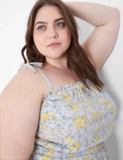 Tie-Shoulder Smocked-Waist Romper -Cheap Form & Fabric Fashion Store 400227 0000107650 alt1