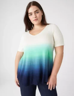 Modern Swing Perfect Sleeve Ruched-Shoulder Tee -Cheap Form & Fabric Fashion Store 400292 0000108644 alt1